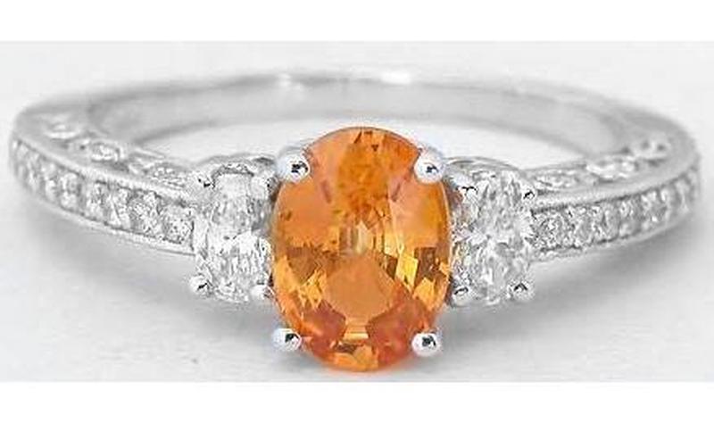 Orange Sapphire Engagement Rings
