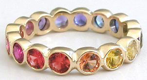 Real Natural Rainbow Sapphire Rings