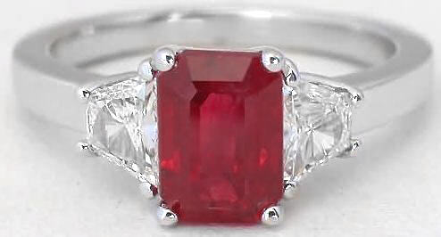 Natural Ruby Rings with real diamonds in white or yellow gold