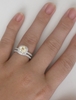 Light Pastel Unheated Untreated Cushion Yellow Sapphire and Diamond Engagement Set in 14k white gold with optional matching band