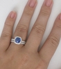 2.33 ctw Ceylon Sapphire Engagement Ring in 14k white gold with optional matching band
