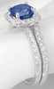 2.33 ctw Ceylon Sapphire and Diamond Engagement Ring in 14k white gold with optional matching band