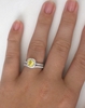 Cushion Yellow Sapphire and Diamond Engagement Ring Set in 14k white gold