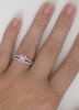 Split Shank Pink Sapphire and Diamond Ring in 14k white gold