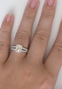 Natural Emerald Cut Yellow Sapphire and Diamond Ring in 14k white gold