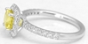 Cushion Yellow Sapphire and Diamond Halo Ring in 14k white gold