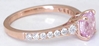 Cushion Pink Sapphire and Diamond Ring in 18k rose gold