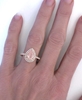 Pear Cut Padparadscha Sapphire and Diamond Ring in 18k rose gold
