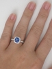 2.33 ctw Natural Cushion Blue Sapphire Ring in 14k white gold