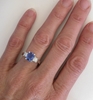 2.79 ctw Ceylon Sapphire and Asscher Cut Diamond Ring in Platinum - SSR-5555