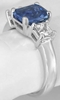2.79 ctw Ceylon Sapphire and Asscher Cut Diamond Ring in Platinum - SSR-5555