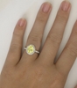 Genuine 3.55 ctw Oval Yellow Sapphire and Diamond Ring Halo in 14k white gold