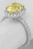 Natural 3.59 ctw Unheated Yellow Sapphire and Diamond Ring in 14k white gold