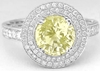 3.72 ctw Round Yellow Sapphire and Diamond Ring in 14k white gold