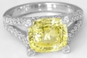 3.73 ctw Unheated Ceylon Yellow Sapphire and Diamond Ring in 14k white gold