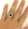 3.89 ctw Blue Sapphire and Diamond Ring in 14k white gold - SSR-5832