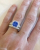 Sapphire and Diamond Engagement Ring in 14k white gold