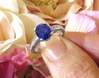 Buy a Natural Ceylon Blue Sapphire Engagement Ring - Real Oval Sapphire and 14k white gold band for sale