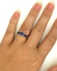 14k white gold Princess Cut Ceylon Blue Sapphire Ring in 14k white gold for sale