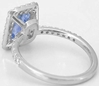 3.68 carat Radiant Cut Blue Sapphire and Diamond Halo Ring in 14k white gold