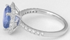 Large Cushion Cut Sapphire & Diamond Ring in 14k white gold