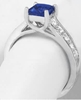 Blue Sapphire Ring in white gold.