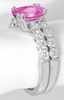 Fine Pink Sapphire Diamond Engagement Ring with Matching Band