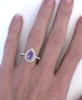 Natural Fancy Color Pear Purple Sapphire Ring in 14k white gold