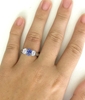 Diamond alternative engagement ring on the hand