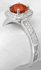 1.78 ctw Orange Sapphire and Diamond Halo Ring in 14k white gold - SSR-5948