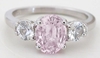 Light Pink Sapphire 3 Stone Rings