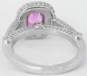 cushion cut pink sapphire ring