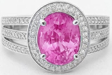 Oval Bright Pink Sapphire Rings