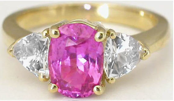 Natural Untreated Real Pink and White Pink Sapphire Ring