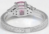 Cushion Pink Sapphire and Diamond Ring in 14k white gold