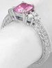 1.28 ctw Unheated Ceylon Pink Sapphire and Diamond Ring in 14k white gold - SSR-5932
