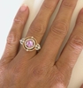 Unique Round Pink Sapphire and Diamond Ring