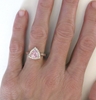 Genuine Pastel Trillion Pink Sapphire Ring in 14k white gold