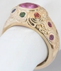 Pink Sapphire Rainbow ring in gold