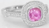 Platinum Diamond Pink Sapphire Rings