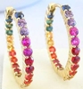 Bright Rainbow Sapphire Earrings