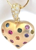 Sapphire Heart Pendant in Gold