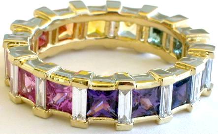 Sapphire Baguette Diamond Rings