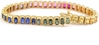 Radiant Cut Rainbow Sapphire Bracelets