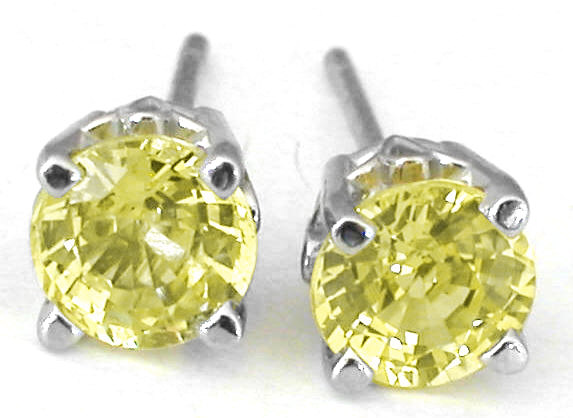 Yellow Sapphire Earrings in white gold