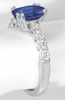 Natural Oval Blue Sapphire Ring with Diamonds in 14k white gold