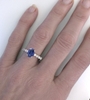 Fine Oval Blue Sapphire Ring with Diamonds in 14k white gold