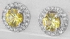 Yellow Sapphire Diamond Stud Earrings