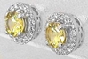 Yellow Sapphire Diamond Halo Earrings