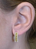 2.53 ctw Princess Cut Yellow Sapphire & Diamond Hoop Earrings in 14k white gold - SSE-5094